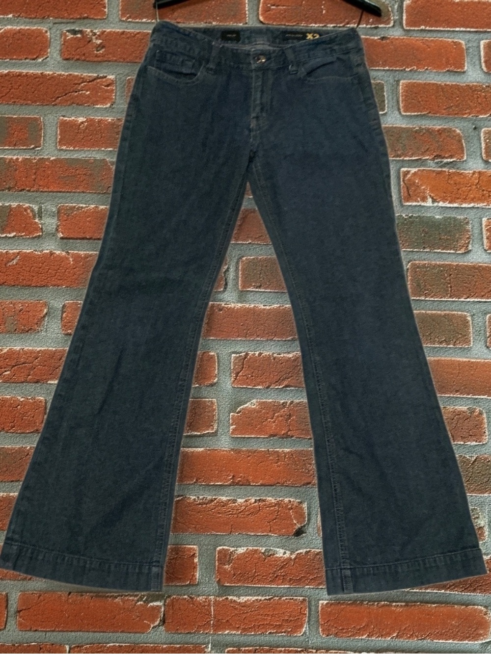 Express X2 Quality Denim Wide Leg Jeans Size 4/27 Dark Wash Stretch Denim